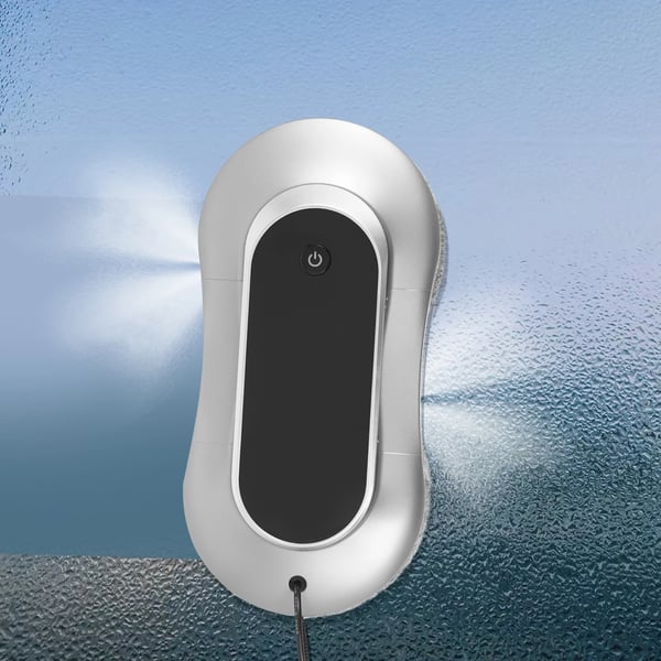 Vinduespudserrobot - Glasrenser - Dobbelt spray & vakuum - 2800–3200 Pa - Vandtank 70 ml - 28.000 rpm - EU-stik - Sølvgrå