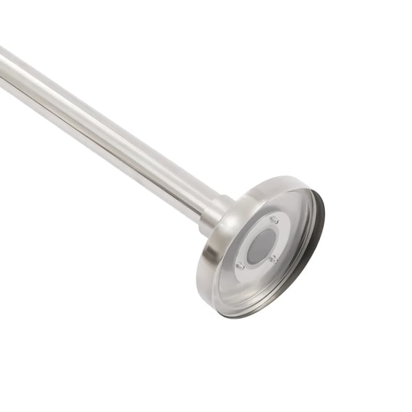 Bruseforhængsstang - Hjørnemodel - Justerbar 45–75 cm - Vinklet - Skruemontering - Metal - Sølv