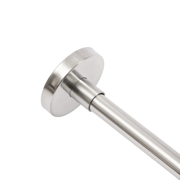 Bruseforhængsstang - Hjørnemodel - Justerbar 45–75 cm - Vinklet - Skruemontering - Metal - Sølv