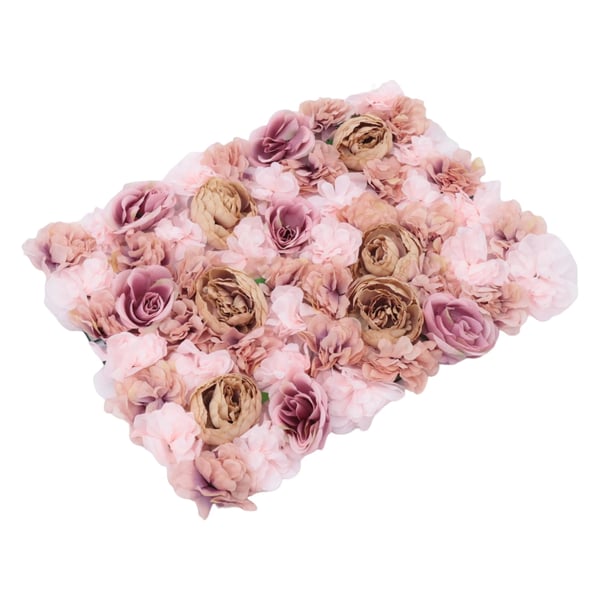 Blomservæg - Paneler med kunstige roser - Sæt med 6 - 40×60 cm - Silke - Indendørs - Indflytterfest - Lyserød