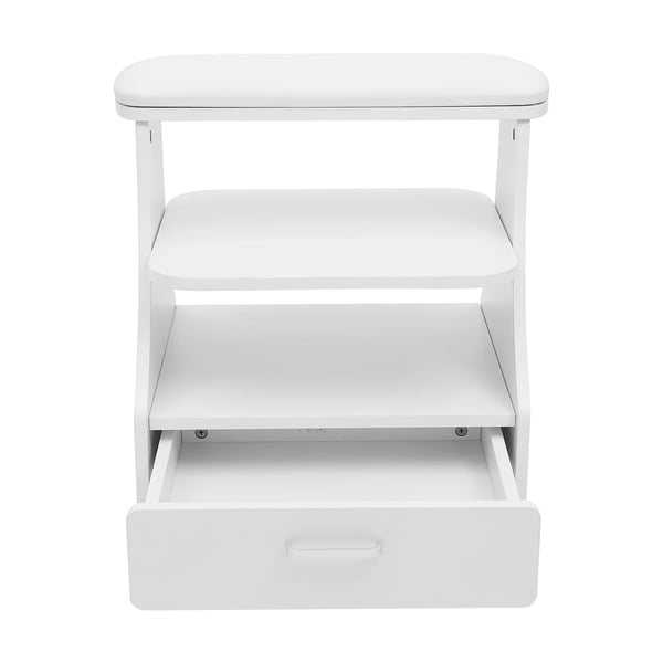 Fodbadsvogn - 3-etagers manicure pedicure rullevogn - 4 drejehjul med bremse - 50 kg bæreevne - MDF & PVC-læder - Fritstående - Montering kræves
