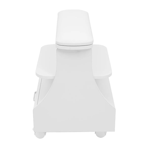 Fodbadsvogn - 3-etagers manicure pedicure rullevogn - 4 drejehjul med bremse - 50 kg bæreevne - MDF & PVC-læder - Fritstående - Montering kræves