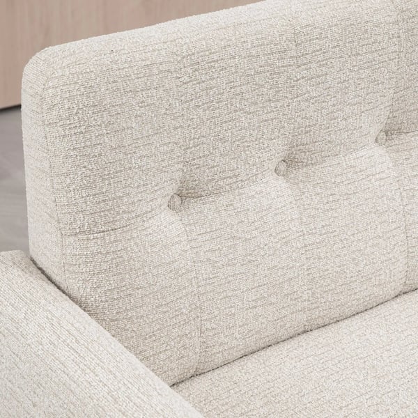 Soffa - 2-sits - Sammet - Knapptuftad rygg - Armstöd - Max 240 kg - 114x71x82 cm - Beige