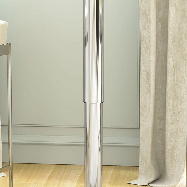 Barbord - Höj- och sänkbart bord - Svängbar 360° - Rund Ø63 cm Bordsskiva - Höjd 67–93 cm - Metallstativ - Vit