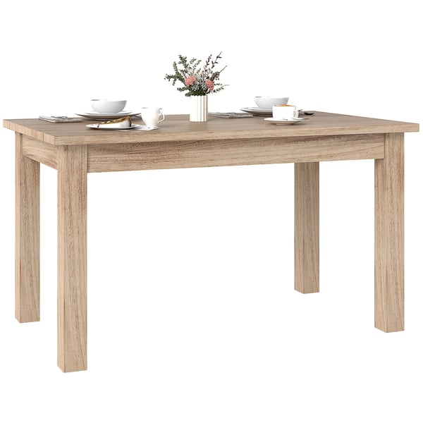 Matbord - Rektangulärt köksbord - 140 x 80 cm för 6 personer - Höjd 78 cm - Skiva i träbaserat material - Modern minimalistisk - Beige