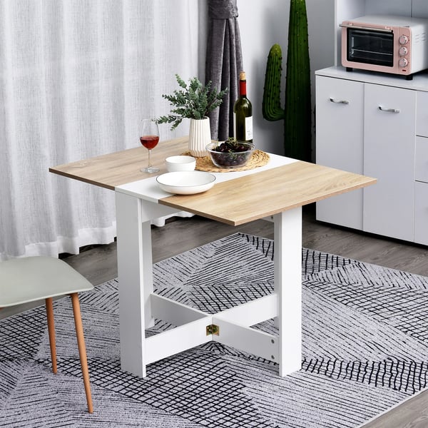Matbord - Klaffbord - Med Klaffskivor - Rektangulärt - 4 Personer - 103×76×73,5 cm - Platsbesparande - Vit