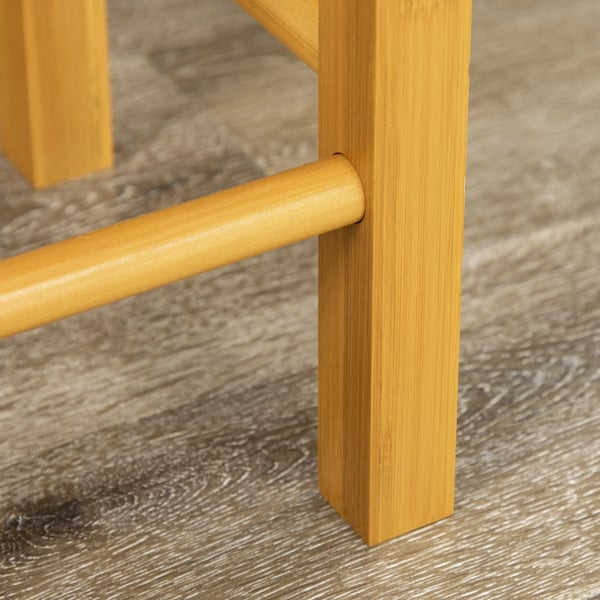 Barbordset - Barbord med 2 pallar - Hopfällbar - Med hjul - Bambu - Med förvaring - 82,5×75,5×83,5 cm - Chokladbrun
