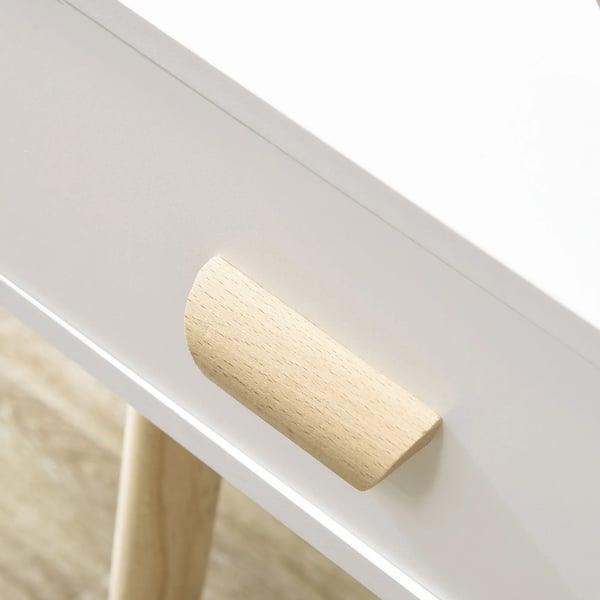 Sängbord - Nattduksbord - Set med 2, 1 låda, trä, 40,5×30,5×60 cm, skandinavisk stil - Vit