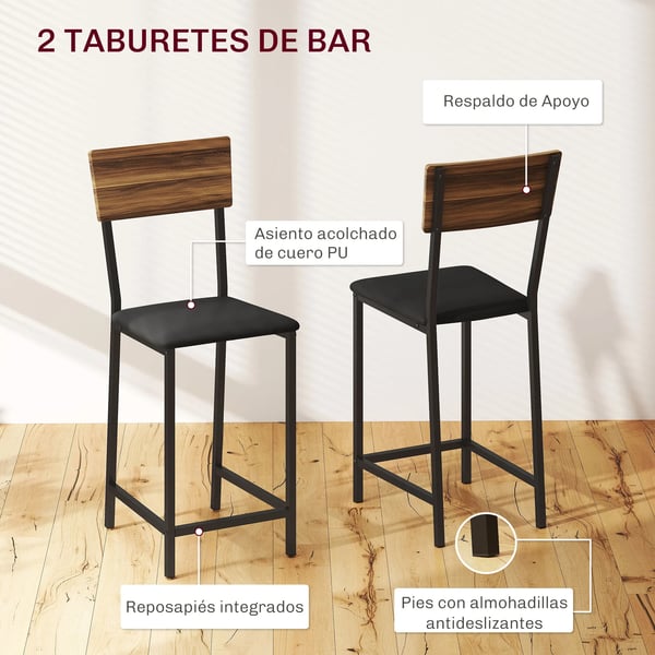 Barmöbel - Barbord - Fällbara sidor - Med förvaring - Trä - Rektangulär - Mått 140×40×116 cm - För 2 personer - Chokladbrun
