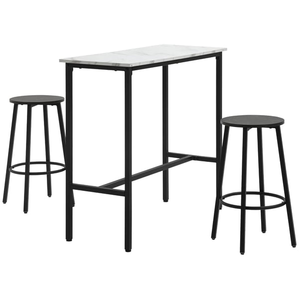 Barbord - Ståbord - Rektangulärt - 100×40×90 cm - Trä - För 2 - Modern Design - Vit