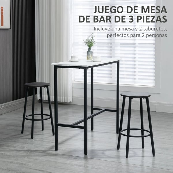 Barbord - Ståbord - Rektangulärt - 100×40×90 cm - Trä - För 2 - Modern Design - Vit