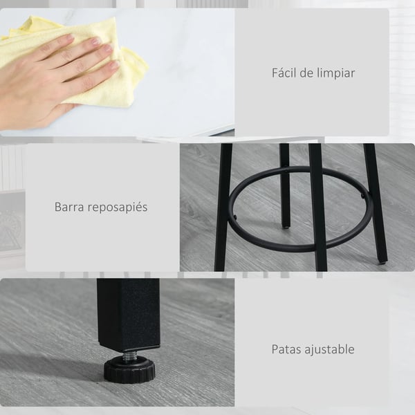 Barbord - Ståbord - Rektangulärt - 100×40×90 cm - Trä - För 2 - Modern Design - Vit