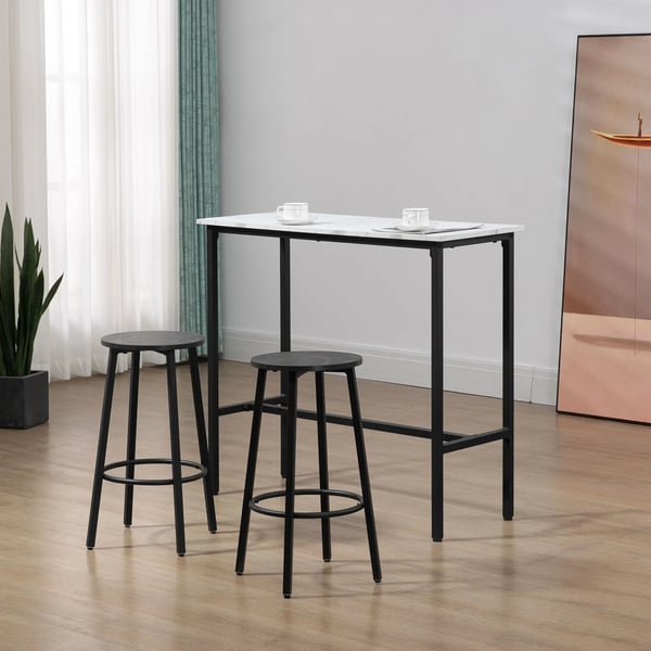 Barbord - Ståbord - Rektangulärt - 100×40×90 cm - Trä - För 2 - Modern Design - Vit
