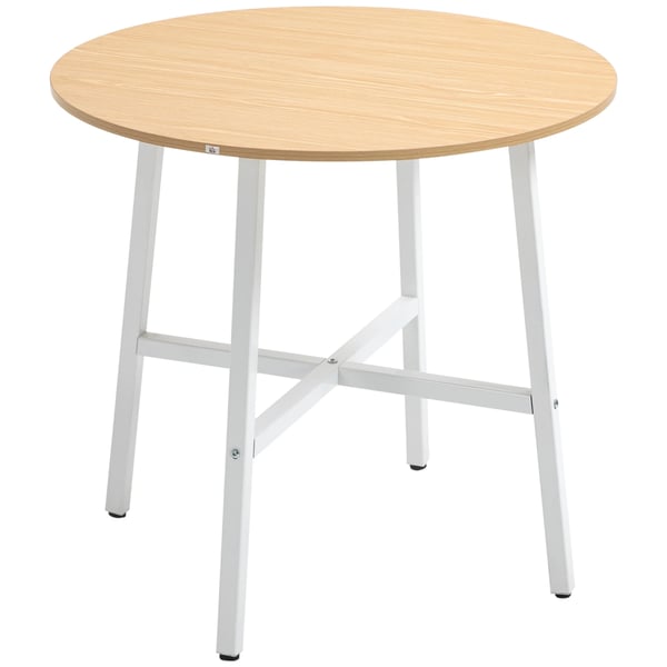 Matbord/Köksbord - Rund modell - Ø80 x 76 cm - För 4 personer - Trä - Minimalistisk modern - Montering krävs - Vit