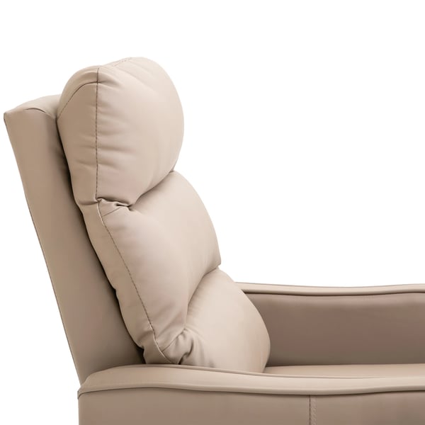 Reclinerfåtölj - Liggfåtölj - Syntetläder (PU) - Utdragbart Fotstöd - Skumstoppad - Modern Design - 65x89x100 cm - Khaki