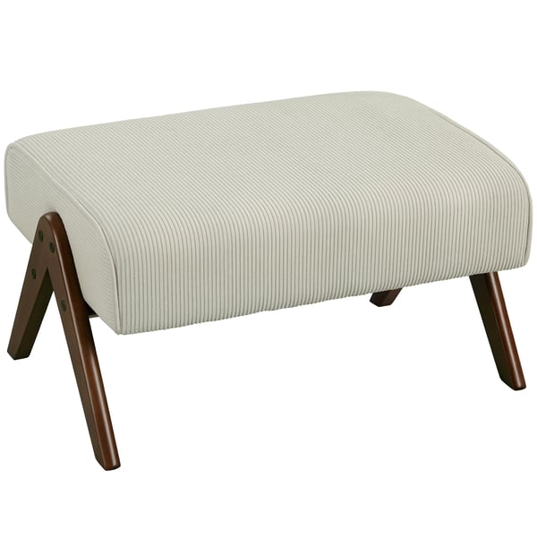 Fotpall & Puff - Låg Taburett - Vadderad Sittdyna - Träben - Retrodesign - Tygklädsel - 69×47×36 cm - Beige Fotpall & Puff - Låg Taburett - Vadderad Sittdyna - Träben - Retrodesign - Tygklädsel - 69×47×36 cm - Beige