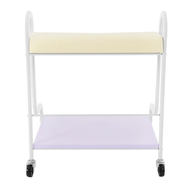 Fodbad & Pedicure Rullevogn - Salonsvogn - 2 Hylder - 4 Svingbare Hjul - Metal/Træ/Skum/PU - Max Belastning 100 kg - Fodstøtte