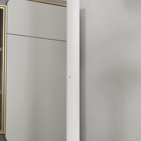 Barbord - Runt Ståbord - Ø60×102 cm - Stålram - Laminatskiva - För 2 Personer - Vit