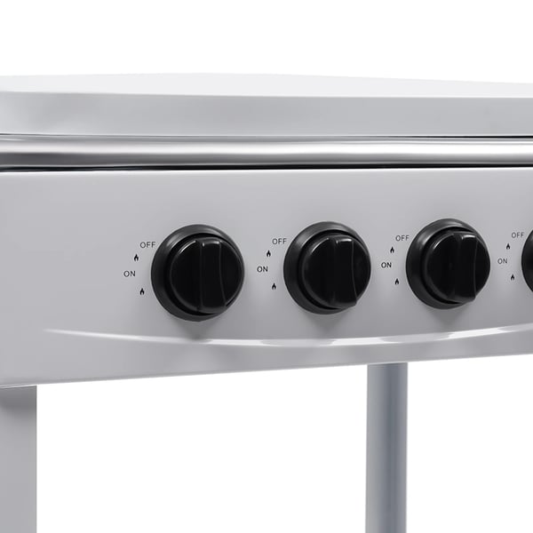 Nødkomfur - Udendørs gaskomfur med 4 blus - Opbevaringshylde - Naturgas/LPG - 49×49×79 cm - Jern - 9 kg - Rød