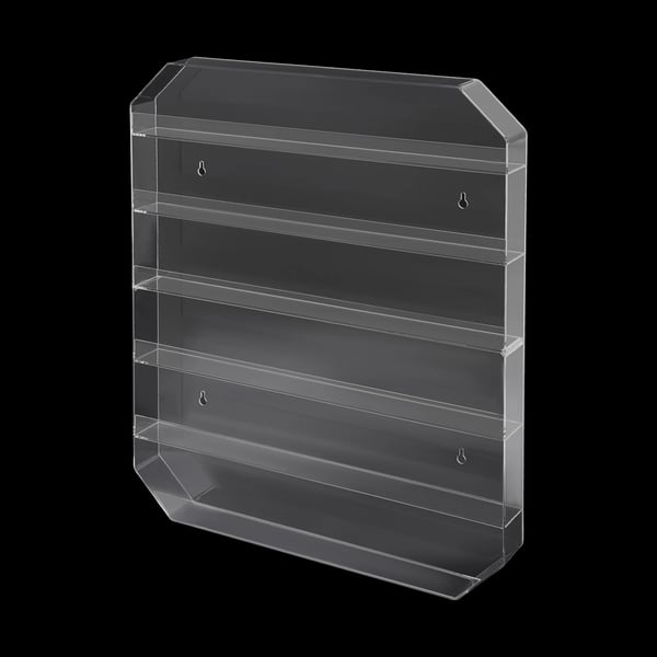 Nagellacksställ - Väggmonterad akrylhylla - 6 våningar - 50x5x60 cm - 2-pack - Rektangulär - Klar