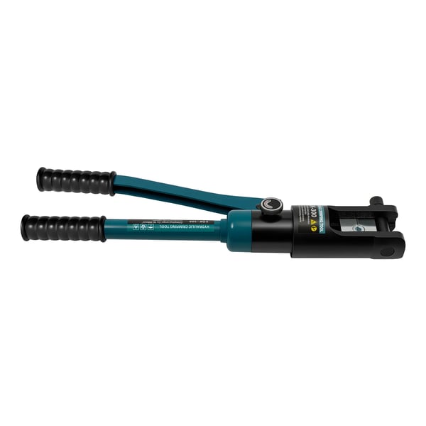 Hydraulisk kabelskopresser - Manuel sekskantpres - Tryk 120 kN - Bakkesæt 11 stk 16–300 mm² - Til kobber - Længde 47 cm - Grøn/Sort