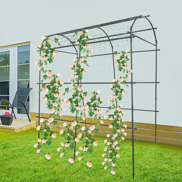 Trädgårdsbåge - Metall Pergola/Spaljé - 1,83×1,15×2,3 m - Rostbeständig & Vädertålig - För Klätterväxter & Bröllop - Svart