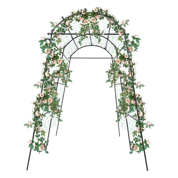 Trädgårdsbåge - Metall Pergola/Spaljé - 1,83×1,15×2,3 m - Rostbeständig & Vädertålig - För Klätterväxter & Bröllop - Svart