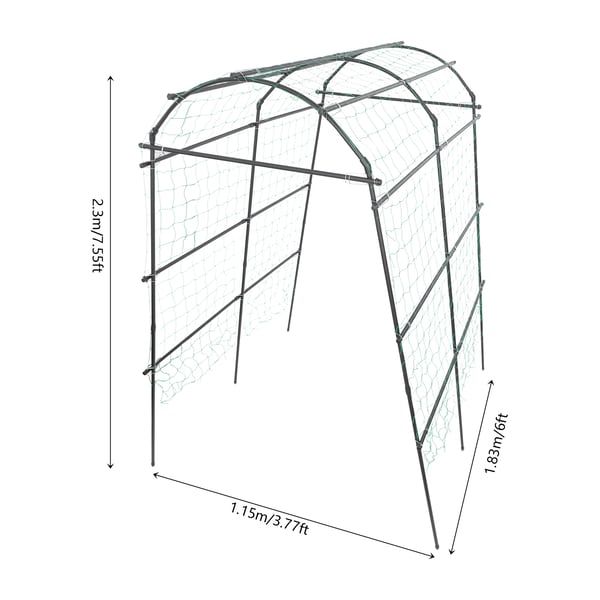 Trädgårdsbåge - Metall Pergola/Spaljé - 1,83×1,15×2,3 m - Rostbeständig & Vädertålig - För Klätterväxter & Bröllop - Svart
