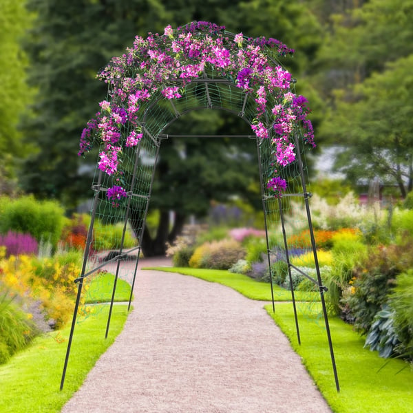 Trädgårdsbåge - Metall Pergola/Spaljé - 1,83×1,15×2,3 m - Rostbeständig & Vädertålig - För Klätterväxter & Bröllop - Svart