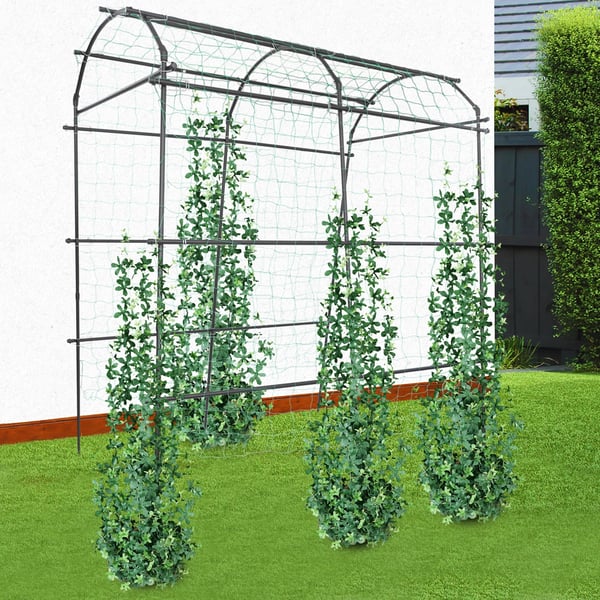 Trädgårdsbåge - Metall Pergola/Spaljé - 1,83×1,15×2,3 m - Rostbeständig & Vädertålig - För Klätterväxter & Bröllop - Svart