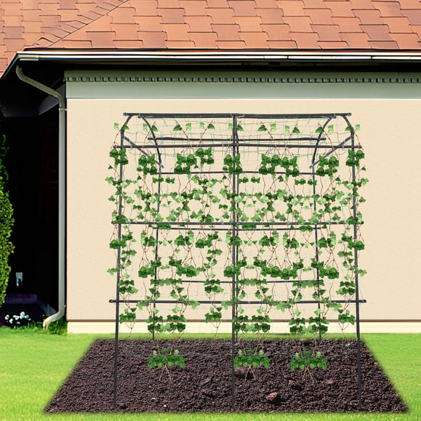 Trädgårdsbåge - Metall Pergola/Spaljé - 1,83×1,15×2,3 m - Rostbeständig & Vädertålig - För Klätterväxter & Bröllop - Svart