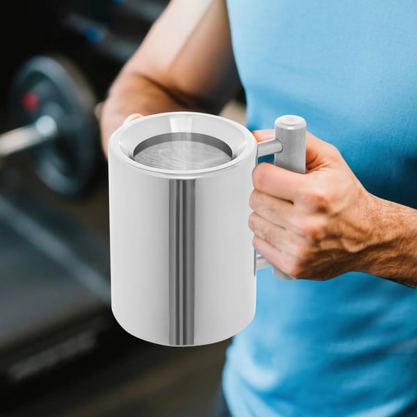 Hantel kaffekop & vandflaske - Rustfrit stål - Fitness & sport - Genanvendelig - Op til 500 ml - Kun håndvask