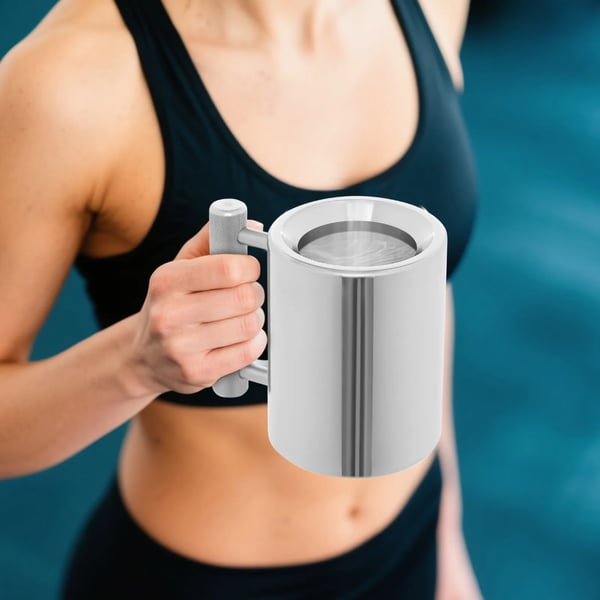 Hantel kaffekop & vandflaske - Rustfrit stål - Fitness & sport - Genanvendelig - Op til 500 ml - Kun håndvask