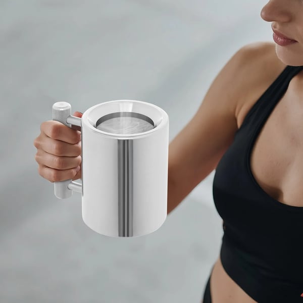 Hantel kaffekop & vandflaske - Rustfrit stål - Fitness & sport - Genanvendelig - Op til 500 ml - Kun håndvask