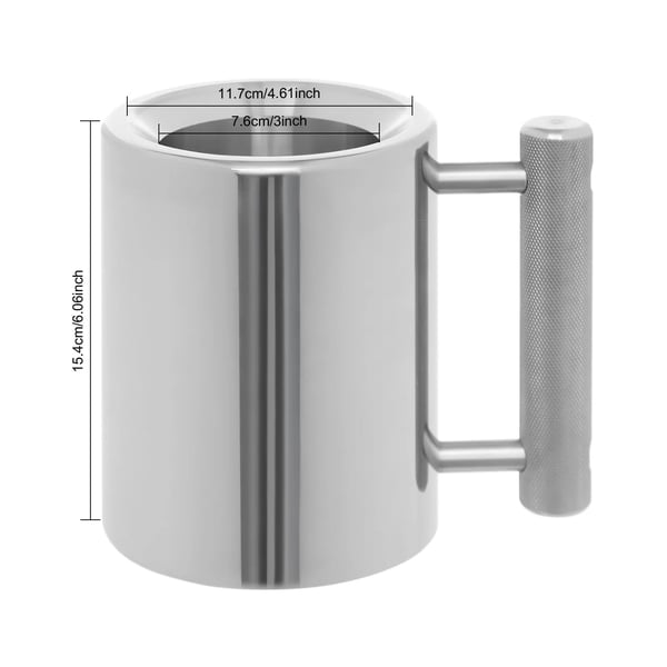 Hantel kaffekop & vandflaske - Rustfrit stål - Fitness & sport - Genanvendelig - Op til 500 ml - Kun håndvask