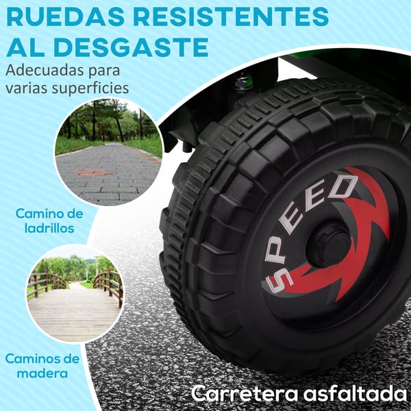 Barnquad - El-fyrhjuling - 6V batteri - 18–36 mån - Fram/bak - 2,5 km/h - 70×41,5×48,5 cm - Grön