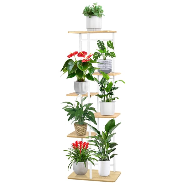 Kasviteline - 6-tasoinen kukkahylly - 106 cm - Kulmamalli - Sisäkäyttöön - Puu - Beige