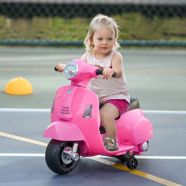 Elmotorcykel för barn - Åkfordon - 4 hjul - Strålkastare & tuta - 66,5 x 38 x 52 cm - Rosa