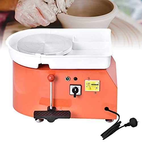Drejeskive til keramik - Elektrisk potterihjul - 25 cm plade - 350 W motor - Med bakke - Til begyndere - Lysegrå
