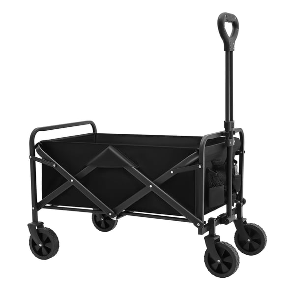 Foldbar vogn - Transportvogn - Bæreevne 80 kg - Sammenklappet 51×13×68 cm - Justerbart håndtag 68–92 cm - Hjul 12,7 cm - Stålramme & Oxford-stof