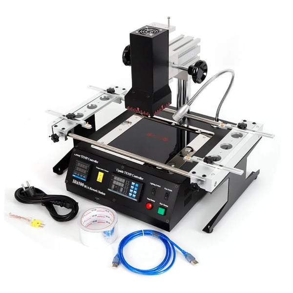 IR6500 - BGA Rework-station - IR Opvarmning - Effekt 1200 W (400/800 W) - Lukket Temperaturstyring - Spænding 220V/110V - Sort