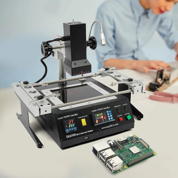 IR6500 - BGA Rework-station - IR Opvarmning - Effekt 1200 W (400/800 W) - Lukket Temperaturstyring - Spænding 220V/110V - Sort