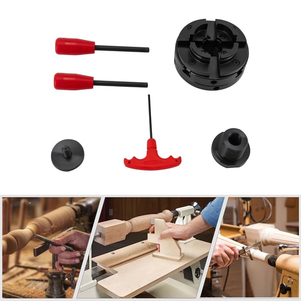 Drejebænkschuck - Selvcentrerende 4-bakke - M33 x 3,5 gevind - Indvendig 39–76 mm - Udvendig 51–92 mm - Nøjagtighed 0,3 mm - 45# stål - Sort