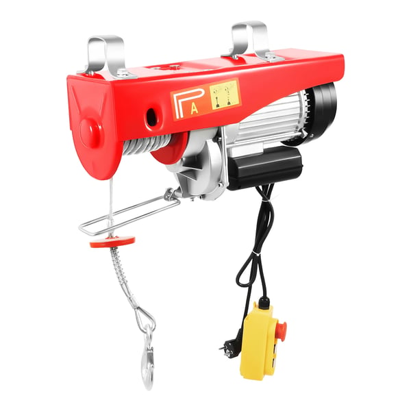 Elektrisk wiretalje - PA1000 - Løftekapacitet 500–1000 kg - Stålwire 12 m Ø6 mm - El 220V 50Hz - Kobbermotor 100% - Fjernbetjening - Rød