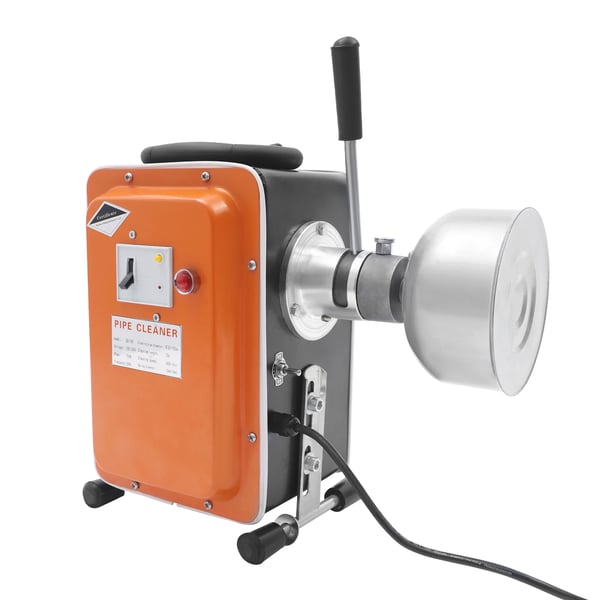Viemärinavauskone Putkenpuhdistuskone - GQ-180 - 750 W - 400 kierrosta/min - Putkikoko Ø 20–150 mm - Setti käsineillä ja jousilla - Oranssi