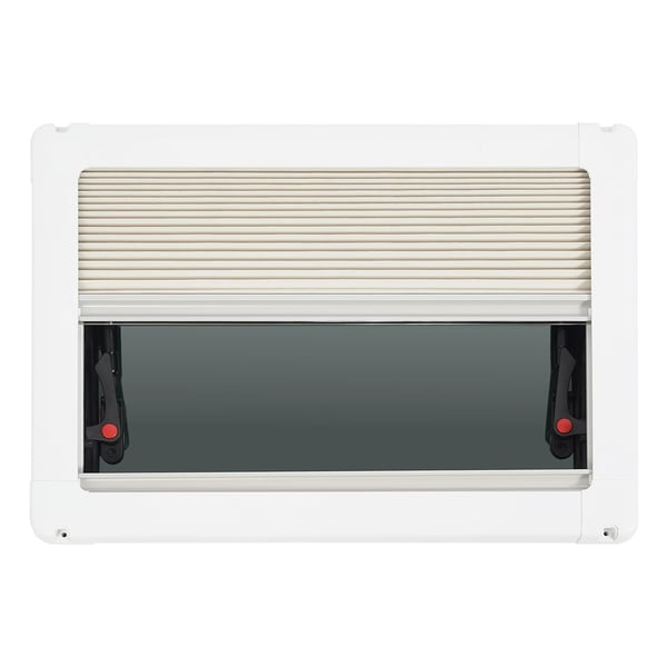 Campingvogn/Autocamper Vindue - Udadgående - Aluminiumslegering - 500×350 mm - Insektnet & Rullegardin - Sort