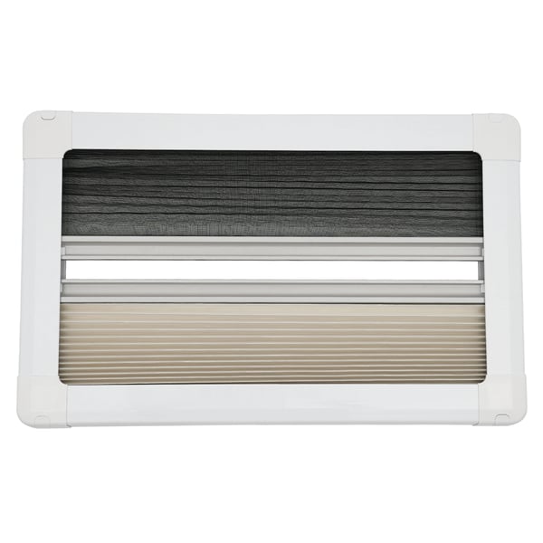 RV Campingvogn Autocamper - Vindue 50 x 30 cm - Hærdet glas - Aluminiumlegering - Solgardin - Sort