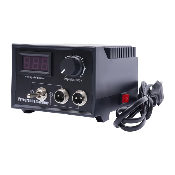 Puunpolttolaite - Pyrografiasetti - LED-näyttö - 60 W - 80–700°C - 220 V EU-pistoke - Hopea
