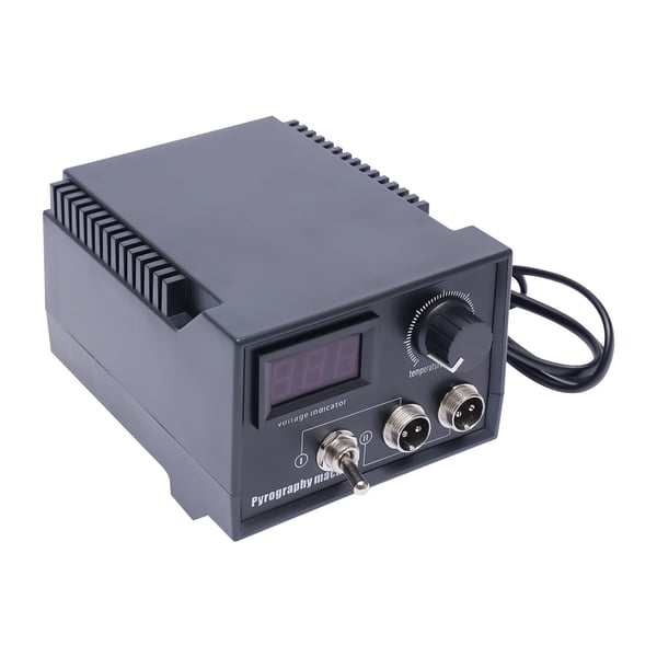 Puunpolttolaite - Pyrografiasetti - LED-näyttö - 60 W - 80–700°C - 220 V EU-pistoke - Hopea