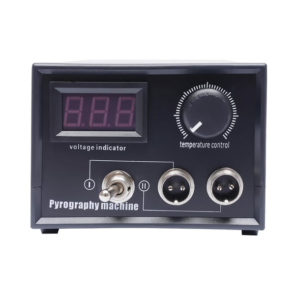 Puunpolttolaite - Pyrografiasetti - LED-näyttö - 60 W - 80–700°C - 220 V EU-pistoke - Hopea